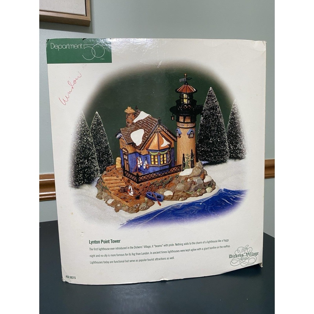 Department 56 Lighthouse Lynton Point Tower Dickens Village Vintage Christmas
